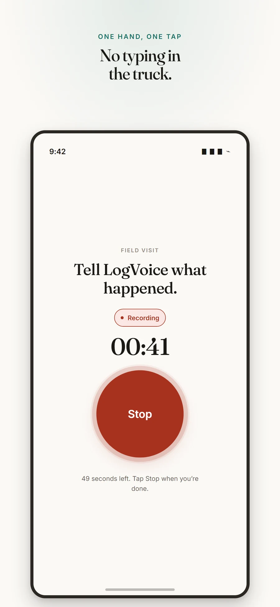 LogVoice, Enregistrement